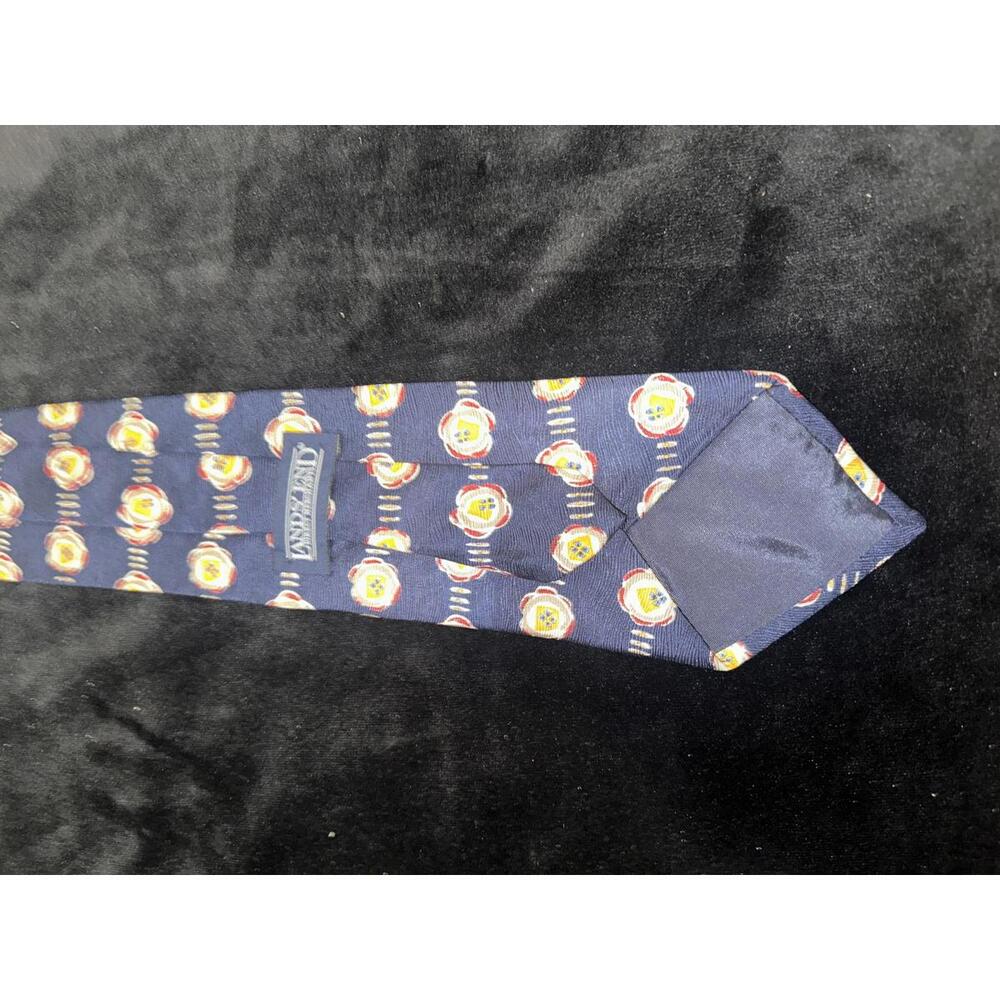 Lands' End Men's Navy Patterned Tie - Picture 2 of 3